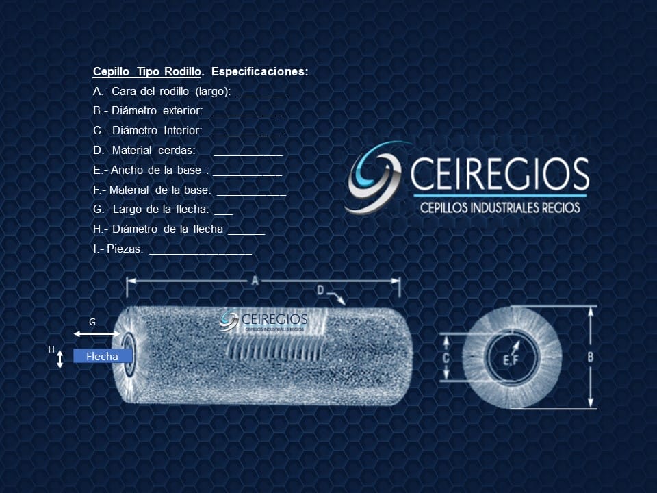 Diseña tu propio cepillo Tipo Cilindro | Cepillos Industriales Regios